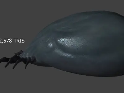 well fed tick Low-poly 3D model