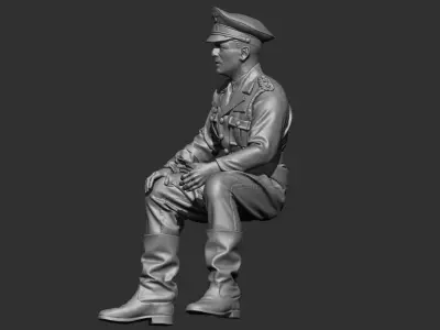 German Officer 4 ww2 3D print model