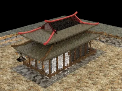 Chinese ancient house  Low-poly 3D model