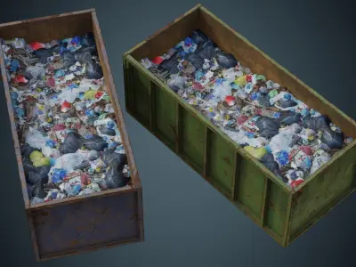 Garbage Container 2B Low-poly 3D model