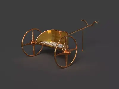 King Tut Chariot  figure Low-poly 3D model