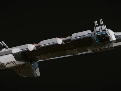 Spaceship Fighter - Source Files Attached 4K Textures Low-poly 3D model