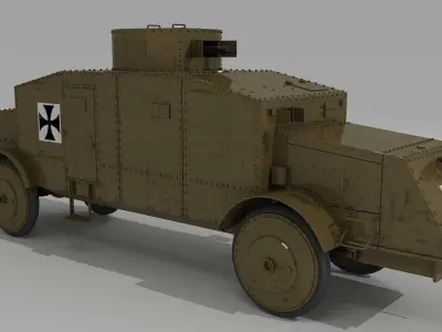 BUSSING A5P GERMAN ARMOURED CAR 3D model