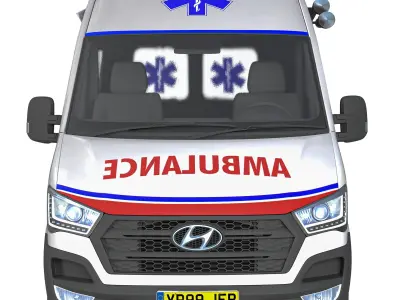 Hyundai Ambulance Low Poly Game Asset Low-poly 3D model