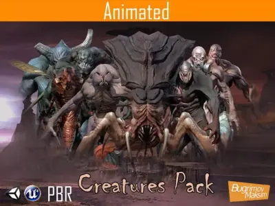 PBR Creatures Pack Low-poly 3D model
