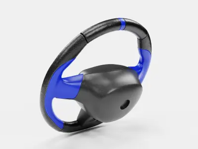 Blue Cover Steering Wheel 3D model