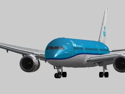 Boeing 787-9 KLM Royal Dutch Airlines Low-poly 3D model