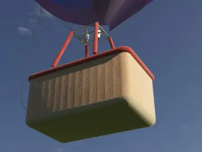 Hot air balloon Low-poly 3D model