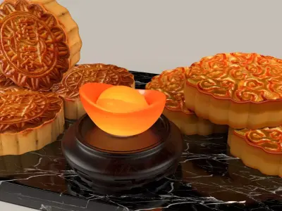 Chinese moon cake 3D model