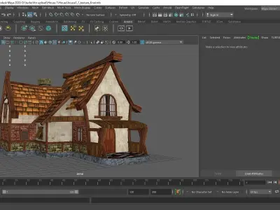 medieval old house Low-poly 3D model