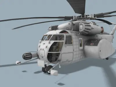  MH-53E Sea Dragon Blank Livery Complex Animtion Low-poly 3D model