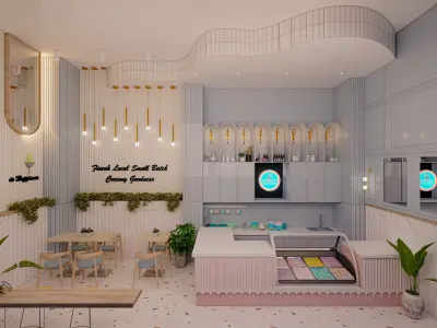 Ice-cream Shop Low-poly 3D model