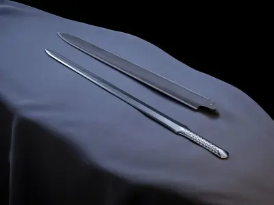 Sword and Scabbard Low-poly 3D model