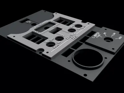 BOEING 737 OVERHEAD - BUS XFR and APU PANEL 3D print model