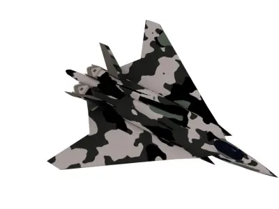 jet fighter Low-poly 3D model