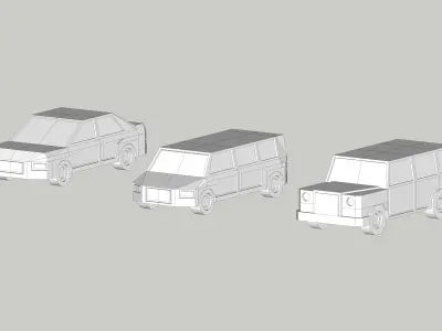 City Usual Vehicles Cars SUV by Outland Models Low-poly 3D model