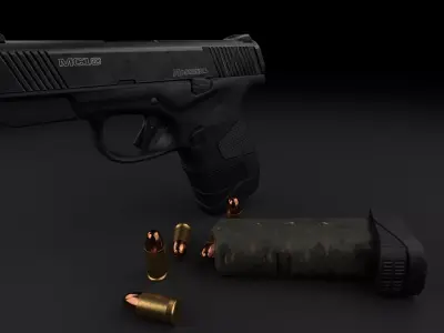 Mossberg MC1 sc - Subcompact 9mm Pistol Low-poly 3D model