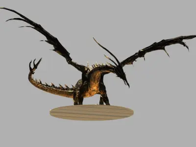 Black Dragon Kalameet Dark Souls Low-poly 3D model