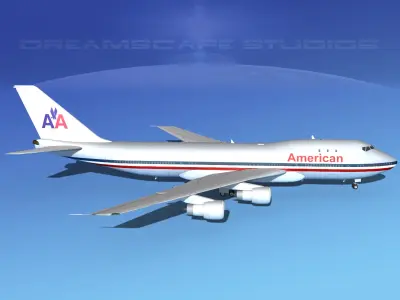 Boeing 747-100 American Airlines 3D model
