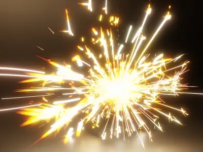 Low poly realistic Muzzle Fire Spark 3D model Low-poly 3D model