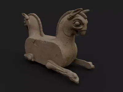 Ancient Persian Griffin Statue Low-poly 3D model