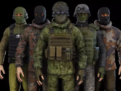 Terrorist Low-poly 3D model