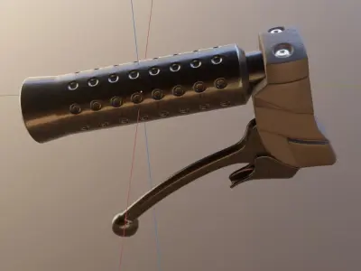 Wheelchair Brakehandle with procedural PBR material 3D model