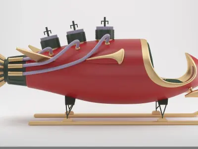 Alien Xmas Rocket 3D model