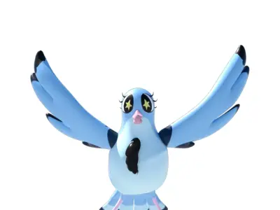 Cartoon seabird- petrel  3D model