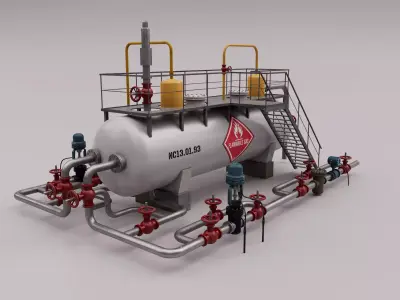 Industrial Gas Tank 3D model