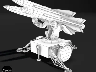 Hawk Launcher MIM-23 Low-poly 3D model