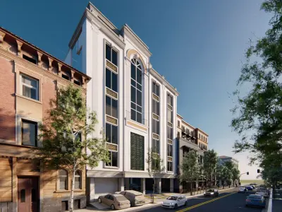 Classic stone facade-Building Classic Facade Element 3D model