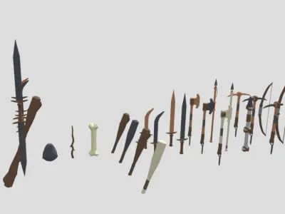 Low Poly Survival Tools Pack Low-poly 3D model