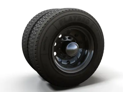 Semitruck wheels 3D model