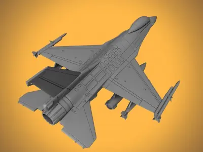 F-16 FIGHTING FALCON SCALE 1-72 PRINTABLE STL FILES 3D print model