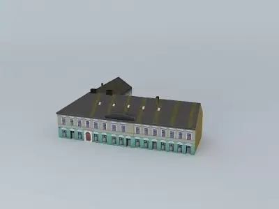 Old Corner Commercial House Low-poly 3D model