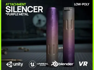 Silencer Purple - GameReady Low-poly 3D model