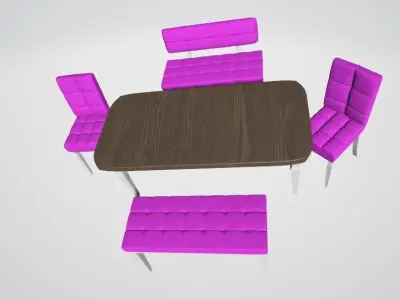Dining Table 3D Basic Lux Modern  Free 3D model