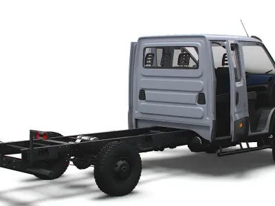 Iveco Daily Doka 4x4 HQ Interior 2017 3D model