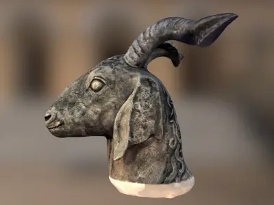 Goat Head - scan of clay sculpture 3D model