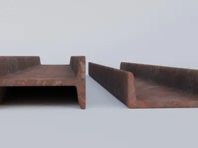 Iron Beam I U profiles 3D model