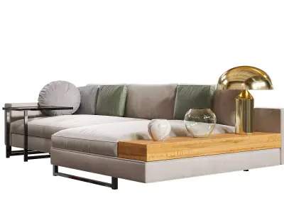 Sofa Sormani Hernest set decoration Octane Render Version Free 3D model