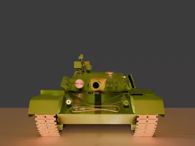 T 80 B low poly model Low-poly 3D model