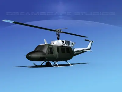 Bell UH-1N Twin Huey Army VIP 3D model