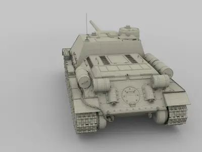 SU 100 Tank Destroyer Camo 3D model