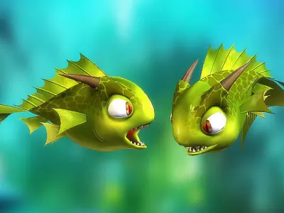 3DRT - Dragon Fish Low-poly 3D model