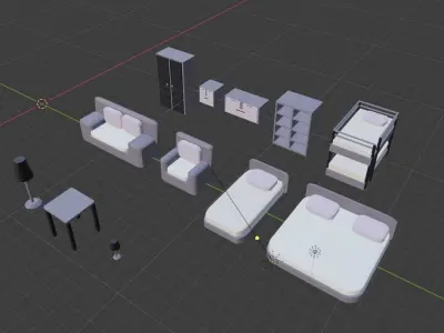 Asset pak furniture Free 3D model