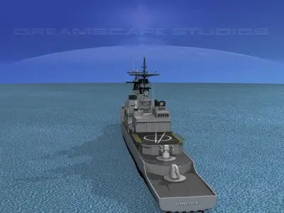 Spruance Class DD981 USS Hancock 3D model