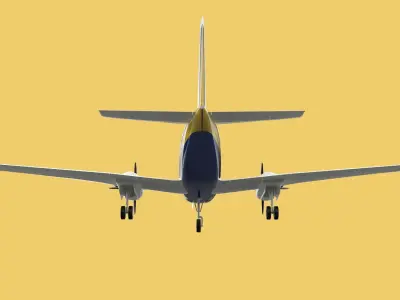 BUSINESS EXECUTIVE JET AIRPLANE AIRCRAFT TURBOPROP TWIN ENGINE 3D model