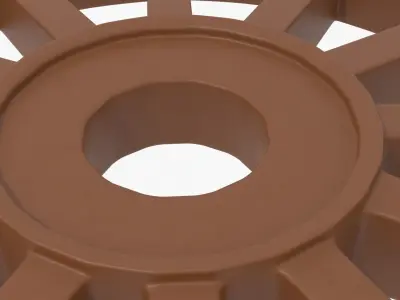 Wooden Wheel Low-poly 3D model